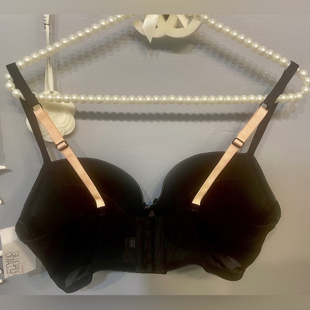 Gilligan & Omalley Bra 38B NWT Black&Lt Pink Molded Cups Wide band Fullcoverage - Picture 3 of 10